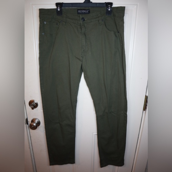 Victorious Brand Mens Jeans Green 36x30 - Picture 1 of 4
